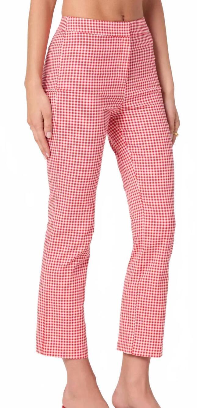 NEW ASTR alma gingham pants in red